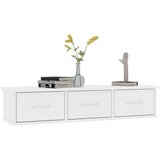 vidaXL Stenska polica s predali bela 88x26x18,5 cm iverna plošča | Shoptok.si