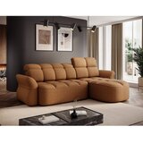 ELTAP Rumena/rjava žametna raztegljiva/s prostorom za shranjevanje kotna sedežna garnitura (desni kot/z ležalnikom) Beneth – | Shoptok.si