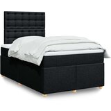 vidaXL Krevet s oprugama i madracem crni 120 x 200cm od tkanine | shoptok.hr