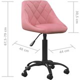  Blagovaonska stolica ružičasta baršunasta - Ružičasta 1 | shoptok.hr