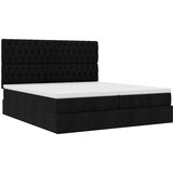 vidaXL Otomanski posteljni okvir z vzmetnicami črn 160x200 cm blago | Shoptok.si