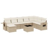 Maison Chic Seti vrtnega pohištva - Vrtna garnitura 9-delna z blazinami bež poli ratan, (21797126) | Shoptok.si