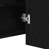  LED Ogledalo s Ormarom s policom Crni hrast 100 x 12 x 45 cm | shoptok.hr