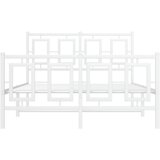  Metalni okvir kreveta uzglavlje i podnožje bijeli 120x190 cm | shoptok.hr