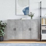The Living Store Stenska omarica 2 kosa betonsko siva 69,5x34x90 cm - Stenska Omara, (21428895) Cene