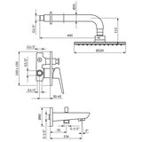 Rosan uzidna baterija sa izlivom, zidni tuš D220mm i ručni tuš | Eponuda.com