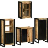 vidaXL Set namještaja za kupaonicu Zidne 4 pcs Smeđa Čvrsto drvo manga | shoptok.hr