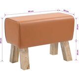  Klupa 60 x 30 x 45 cm Prava koža Smeđa | shoptok.hr