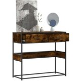 vidaXL Konzolna mizica dimljen hrast 90x35x80 cm inženirski les | Shoptok.si