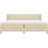  Box Spring Postelja z Vzmetnico Krem 200x200 cm Tkanina, (22052074) | Shoptok.si
