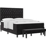  Krevet s opruga kutije s uzglavljem Crna 200 x 140 cm Baršun | shoptok.hr