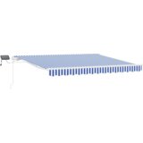  Retraktilna tenda z Modra in bela 3.5 x 2.5 m Platno in kovina - - modra - 27.48 - 3.5 x 2.5 m - 2025- | Shoptok.si