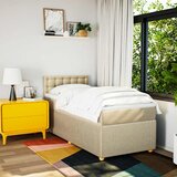  Krevet s oprugama i madracem krem 90 x 200 cm od tkanine | shoptok.hr