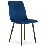 Lava stolica - tamnoplavi baršun / noge od oraha x 2 | shoptok.hr