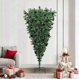 vidaXL Obrnuto Umjetno Predožareno Božićno Drvo s Setom Kuglica 210 cm | shoptok.hr