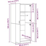  Ormar Artisan hrast 80x52x180 cm izrađeno drvo | shoptok.hr