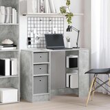  Stol s policom Betonski sivi 100 x 40 x 75 cm Konstruirano drvo | shoptok.hr