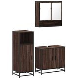  3-dijelni set kupaonskog namještaja boja smeđeg hrasta drveni | shoptok.hr