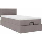 vidaXL Otomanski posteljni okvir z vzmetnico taupe 90x190 cm blago, (21607704) | Shoptok.si