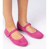 D/CEO marka niezdefiniowana Pink faux-suede ballet flats with rhinestones Marcelina | ePonuda.com