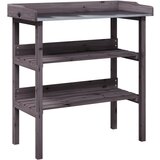 Furnova Miza za rastline s policami siva 78x38x82,5 cm trden les jelke, (21921077) | Shoptok.si