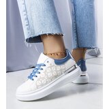 Gemre White and Blue Perforated Erin Footwear | Shoptok.si