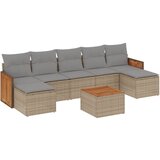 Maison Chic Seti vrtnega pohištva - Vrtna garnitura - Vrtni pohištvo set 8-delna z blazinami bež poli ratan, (21799339) | Shoptok.si