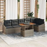 vidaXL 7-dijelni vrtni kauč set s jastučićima siva poli ratan | shoptok.hr