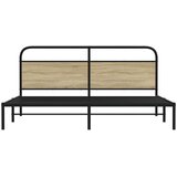  Metalni okvir kreveta bez madraca boja hrasta sonome 200x200 cm | shoptok.hr