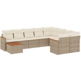 Maison Chic Seti vrtnega pohištva - Vrtna garnitura - Vrtni pohištvo set 10-delna z blazinami bež poli ratan, (21819538) | Shoptok.si