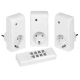 set od tri utičnice + wireless remote sa RF kontrolom, 1000W, white 26551