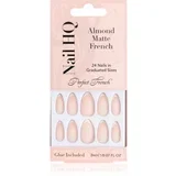 Almond Matte French Umjetni nokti s ljepilom i aplikatorom 24 kom