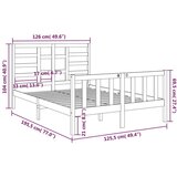  Okvir za krevet od masivnog drva bijeli 120 x 190 cm 4FT bračni | shoptok.hr