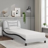  Krevet s madracem Hvar bijelo-crni 90 x 200 cm od umjetne kože | shoptok.hr