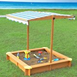 Kinder_Home dečiji drveni peščanik sa podesivim, vodootpornim poklopcem anti-uv 30 | ePonuda.com