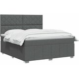  LED okvir za krevet s madracem Tamnosiva 140 x 190 cm Tkanina - Tamnosiva 140 x 190 cm Dizajn s rombovima | shoptok.hr