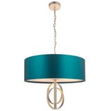  Endon 95223 - Luster na lancu 5xE27/10W/230V, prečnik 70 cm, plava/siva | Eponuda.com