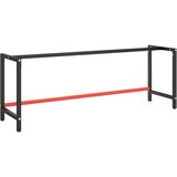 vidaXL Okvir za delovno mizo mat črn in mat rdeč 220x57x79 cm kovinski Cene