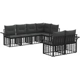  Set vanjskih sofa s jastukom 7 pcs Crna i tamno siva Poliester | shoptok.hr