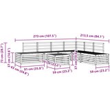  7 pcs Set vanjskih sofa Čvrsto drvo akacije Bijela | shoptok.hr