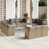 vidaXL 12-dijelni set vrtnih sofa od poliratana s jastucima bež Cijene