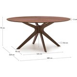 Kave Home Jedilna miza z mizno ploščo v orehovem dekorju 110x180 cm Naanim – | Shoptok.si