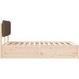  Posteljni okvir z oblazinjenim vzglavjem Taupe 120 x 190 cm, (5000103634) | Shoptok.si