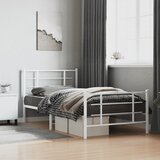  Metalni okvir kreveta uzglavlje i podnožje bijeli 107x203 cm | shoptok.hr