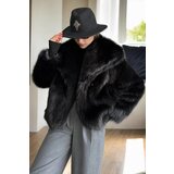 Dewberry 41151 Lined Faux Fur Jacket-BLACK | Shoptok.si