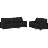  2-dijelni set sofa s jastucima crni od tkanine | shoptok.hr
