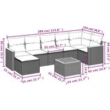  8-dijelni set vrtnih sofa od poliratana s jastucima crni | shoptok.hr