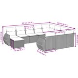  11-dijelni set vrtnih sofa od poliratana s jastucima sivi | shoptok.hr