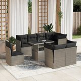 vidaXL 9-dijelni set vrtnih sofa od poliratana s jastucima svjetlosivi | shoptok.hr