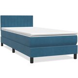 Box spring postelja z vzmetnico temno modra 80x220 cm žamet, (21792912) | Shoptok.si